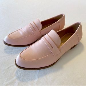 SWEET pale pink Restricted “Myria” penny loafers